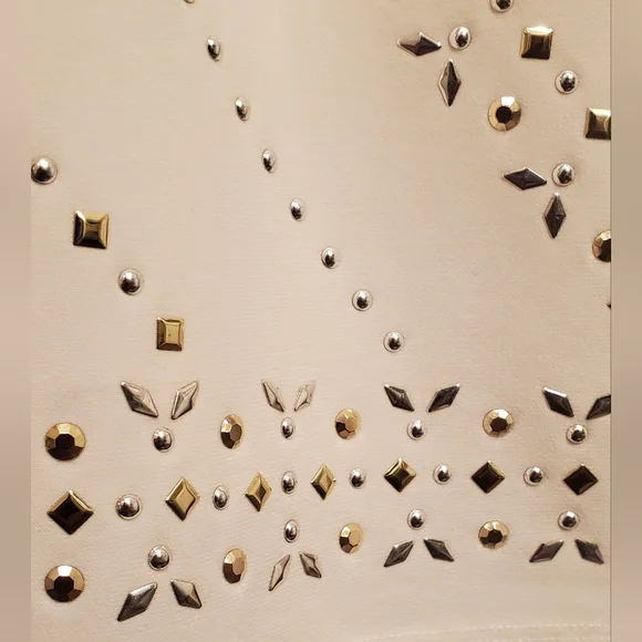 White House Black Market White Sleeveless Embellished Drop Waist Dress Size S - Picture 6 of 8